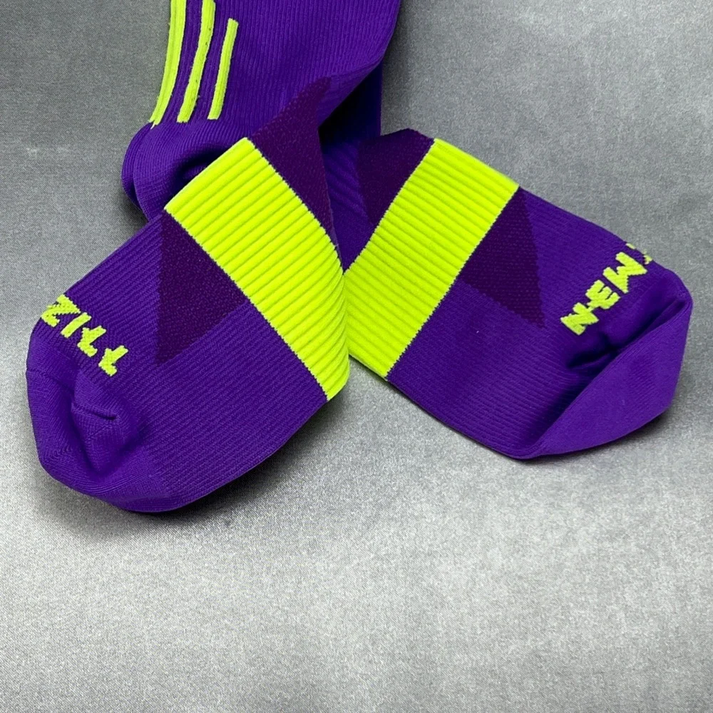 NEWZILL Compression Socks Men S/M Purple Neon Yellow Athletic Knee High Recovery